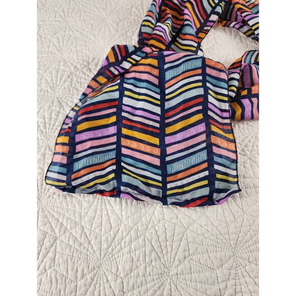 Infinity Scarf Womens 90s Sheer Chevron 10" x 62" - Picture 3 of 8